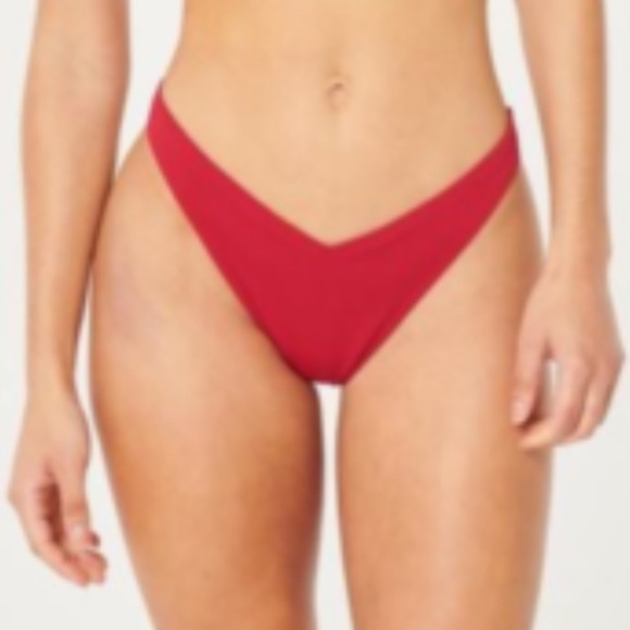 HOLLISTER - Red Ribbed Bikini Set - Picture 9 of 10
